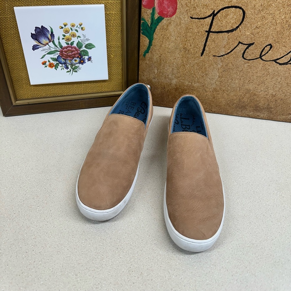 L.L. Bean Tan Slip-On Loafers size 8 Women’s